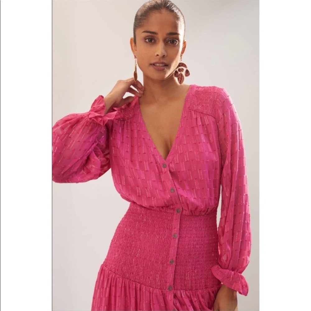 Anthropologie Smocked Maxi Dress - Picture 3 of 11